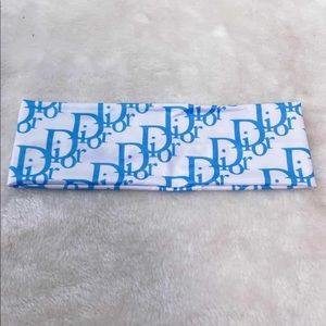 Blue and white headband